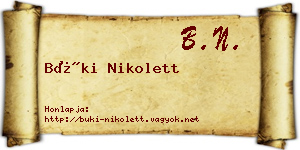 Büki Nikolett névjegykártya