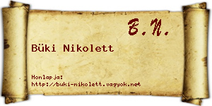Büki Nikolett névjegykártya